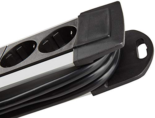Brennenstuhl Premium-Alu-Line, Steckdosenleiste 10-Fach - Mehrfachsteckdose aus hochwertigem Aluminium (mit Schalter und 3m Kabel, Made in Germany)