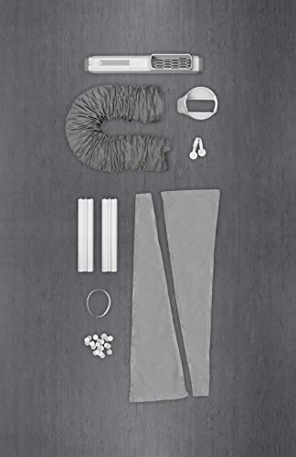 AEG AWK04 Premium Window Kit (Leicht zu installieren, Fensterabdichtungs-Set, ausziehbar, erweiterbar, Textildichtung, passend für alle portablen Klimageräte mit 15cm Schlauchdurchmesser, grau/weiß)