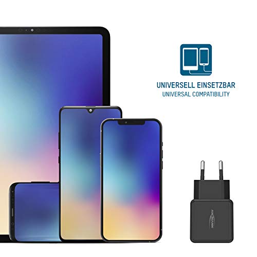 ANSMANN 2-Port Dual USB Ladegerät 2.4A - USB Charger mit Smart-IC Ladesteuerung, Netzteil besonders geeignet für iPhone, Samsung Galaxy, Huawei, Xiaomi, Tablet, GoPro, e-Book Reader, etc.