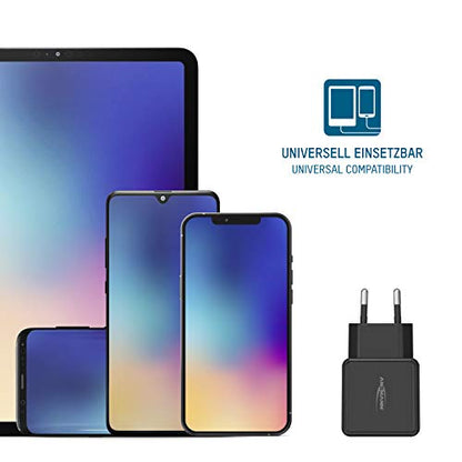 ANSMANN 2-Port Dual USB Ladegerät 2.4A - USB Charger mit Smart-IC Ladesteuerung, Netzteil besonders geeignet für iPhone, Samsung Galaxy, Huawei, Xiaomi, Tablet, GoPro, e-Book Reader, etc.