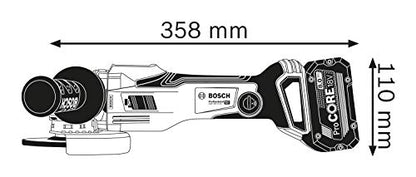 Bosch Professional BITURBO Akku-Winkelschleifer GWX 18V-15 SC (X-LOCK-Aufnahme, mit Connectivity-Modul, voreinstellbare Drehzahlstufen, inkl. 2x8.0 Ah ProCORE18V Akkus + Ladegerät, in L-BOXX)