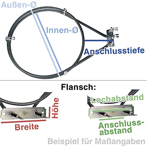 Bosch Siemens 284769 00284769 ORIGINAL Heißluft Heizung Ringheizung Backofenheißluftheizung Backofenheizring Rohrheizung Rundheizkörper 1100W Backofen Ofen Herd auch Neff Balay