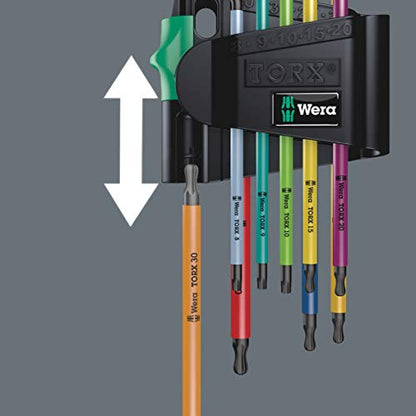 Wera 967 SPKL/9 Torx BO Multicolour Winkelschlüsselsatz, BlackLaser, 9-teilig, 05024335001