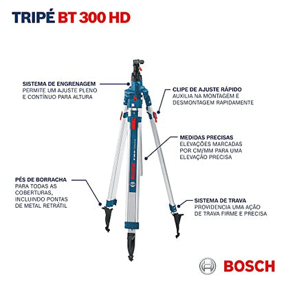 Bosch Professional Baustativ für Laser und Nivelliergeräte BT 300 HD (Höhe: 122–295 cm, Gewinde: 5/8")