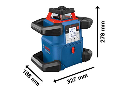 Bosch Professional 18V System Rotationslaser GRL 600 CHV (1x Akku 18 V, 4,0 Ah + ladegerät, mit App-Funktion, max. Arbeitsbereich: 600 m, in Handwerkerkoffer)