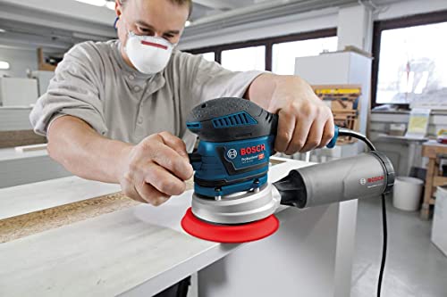 Bosch Professional Exzenterschleifer GEX 40-150 (inkl. Staubbox, Schleifteller-⌀ 150 mm, Netzschleifblatt M480, Winkelschraubendreher, in L-BOXX 238)