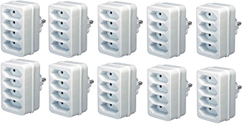 5er Packung Brennenstuhl Adapterstecker Schutzkontakt mit Schalter, 1508070