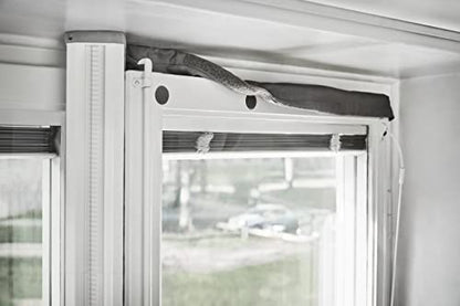 AEG AWK04 Premium Window Kit (Leicht zu installieren, Fensterabdichtungs-Set, ausziehbar, erweiterbar, Textildichtung, passend für alle portablen Klimageräte mit 15cm Schlauchdurchmesser, grau/weiß)