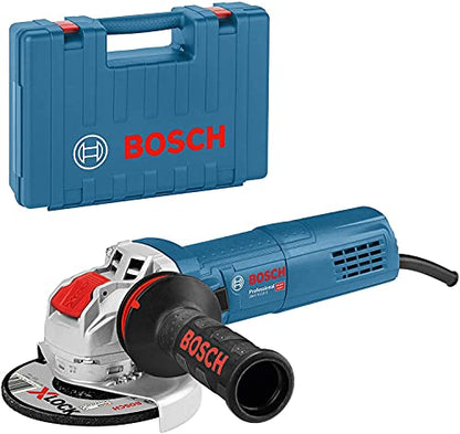 Bosch Professional Winkelschleifer GWX 9-115 S (900 Watt, für X-LOCK Zubehör, ScheibenØ: 115 mm, Schutzhaube, Zusatzhandgriff, im Koffer)