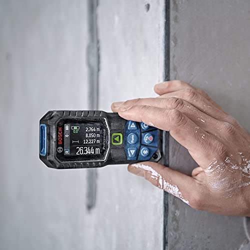 Bosch Professional Laser-Entfernungsmesser GLM 50-27 CG (grüner Laser, Reichweite: bis 50 m, robust, IP65, Bluetooth-Datenübertragung, 2 AA-Batterien, Schlaufe, Tasche)