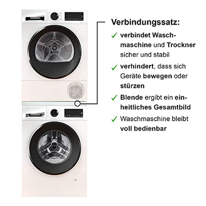 Bosch Verbindungssatz WTZ20410, Ohne Auszug, Zum sicheren Übereinanderstellen von Trockner und Waschmaschine