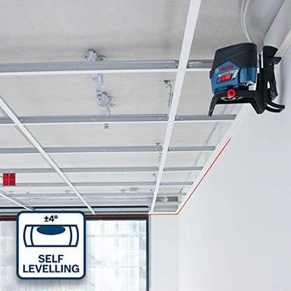 Bosch Professional 12V System Linienlaser GCL 2-50 C (Ohne Akku und Ladegerät, roter Laser, Innenbereich, mit App-Funktion, Halterung, Klammer, Arbeitsbereich: bis 20 m, in L-BOXX)