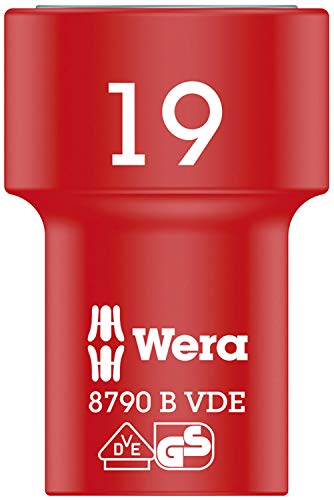 Wera 05004963001 8790 B VDE Zyklop-Steckschlüsseleinsatz, isoliert, mit 3/8 Zoll-Antrieb, 19.0 x 46.0 mm, 19