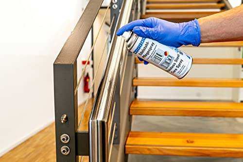 WEICON Edelstahlpflege-Spray 400 ml | Effektiver Edelstahlreiniger von metallischen Oberflächen | antistatisch & matt