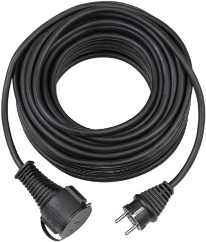 Brennenstuhl Qualitäts-Gummi-Verlängerungskabel 10m (IP44, Kabel für außen) schwarz