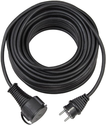 Brennenstuhl Qualitäts-Gummi-Verlängerungskabel 10m (IP44, Kabel für außen) schwarz
