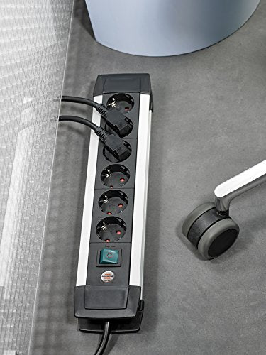 Brennenstuhl Premium-Alu-Line, Steckdosenleiste 10-Fach - Mehrfachsteckdose aus hochwertigem Aluminium (mit Schalter und 3m Kabel, Made in Germany)