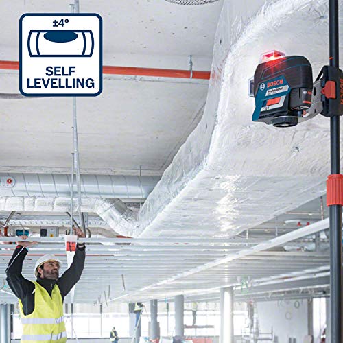 Bosch Professional 12V System Linienlaser GLL 3-80 C (1x Akku 12V, Universalhalterung BM 1, m. App-Funktion, roter Laser, max. Arbeitsbereich: 30 m, Tasche, in L-BOXX) 0601063R02