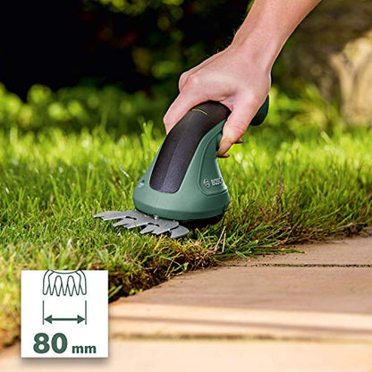 Bosch Gartenschere EasyShear (integrierter 3.6 V Akku, Akkulaufzeit: 40 min, Messerlänge: 12 cm (Strauch) / 8 cm (Gras), im Karton)