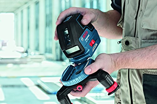 Bosch Professional Linienlaser GLL 3-50 (roter Laser, für innen, Arbeitsbereich mit Laser-Empfänger LR2: 50 m, 4 x AA-Batterie, Drehstativ, Universalhalterung BM1, L-BOXX)