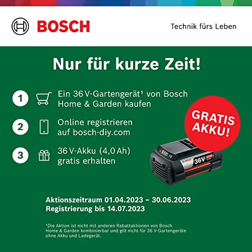 Bosch Home and Garden Akku Rasenmäher EasyRotak 36-550 (36 V, 1 Akku 4,0 Ah, Schnittbreite: 37 cm, Rasenflächen bis 550 m2, im Karton) Neues Design | EasyRotak