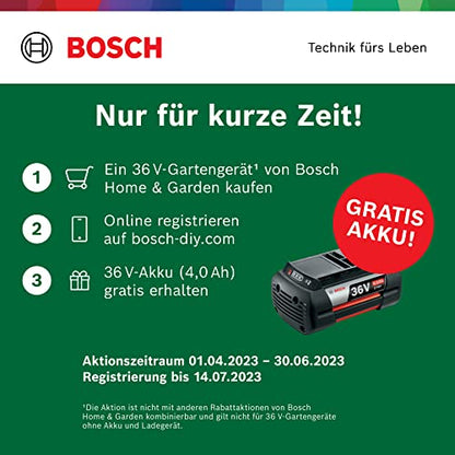 Bosch Home and Garden Akku Rasenmäher EasyRotak 36-550 (36 V, 1 Akku 4,0 Ah, Schnittbreite: 37 cm, Rasenflächen bis 550 m2, im Karton) Neues Design | EasyRotak