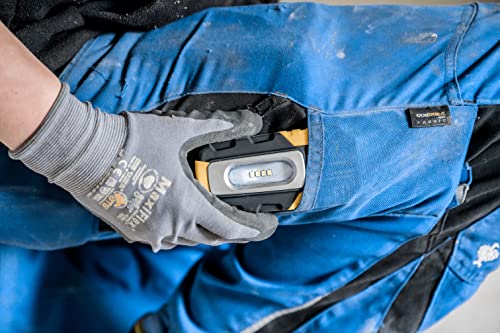 Brennenstuhl LED Akku Handleuchte HL DA 40 MH / Robuste Akku Arbeitsleuchte mit Schalter und integriertem Magnet (Handlampe mit 200lm und bis zu 3h Leuchtdauer, knickbarer Haltefuß)