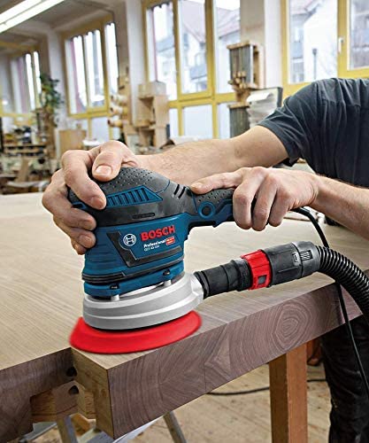 Bosch Professional Exzenterschleifer GEX 40-150 (inkl. Staubbox, Schleifteller-⌀ 150 mm, Netzschleifblatt M480, Winkelschraubendreher, in L-BOXX 238)