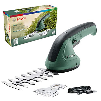 Bosch Gartenschere EasyShear (integrierter 3.6 V Akku, Akkulaufzeit: 40 min, Messerlänge: 12 cm (Strauch) / 8 cm (Gras), im Karton)