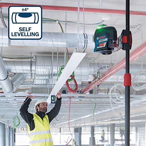 Bosch Professional 12V System Linienlaser GLL 3-80 CG (1x Akku 12V, Universalhalterung BM 1, m. App-Funktion, grüner Laser, max. Arbeitsbereich: 30 m, Tasche, in L-BOXX)