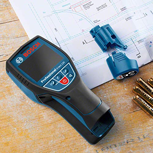 Bosch Professional 12V System Ortungsgerät D-tect 120 (1 Akku 12V, max. Ortungstiefe Kunststoffrohre/Holzunterkonstruktion/spannungsführende Leitungen/Eisenmetalle: 60/38/60/120/120 mm, L-Boxx)
