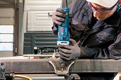 Bosch Professional Geradschleifer GGS 28 LC (650 Watt, Leerlaufdrehzahl 28.000 min-1, inkl. Spannzange 6 mm + Einmaulschlüssel 13mm + 19 mm), Schwarz, Blau, Grau