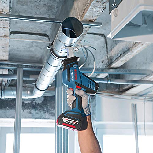 Bosch Professional 18V System GSA 18 V-LI C - Sierra sable a batería (0 - 3050 cpm, profundidad de corte 200 mm, 2 baterías x 4.0 Ah, en L-BOXX)