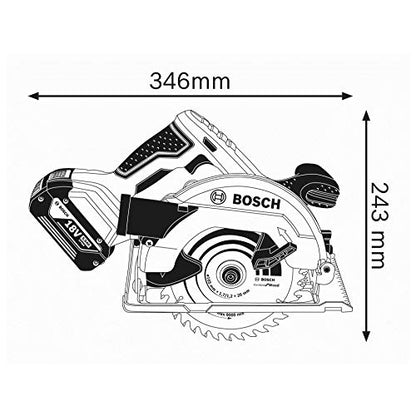 Bosch Professional 18V System Akku Kreissäge GKS 18V-57 (Sägeblatt-Ø: 165 mm, Schnitttiefe: 57 mm, ohne Akkus und Ladegerät, im Karton)