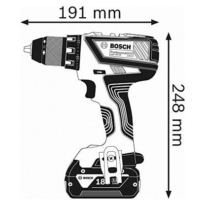 Bosch Professional 18V System Akku Bohrschrauber GSR 18V-28 (max. Drehmoment: 63 Nm, max. Schrauben-Ø: 8 mm, ohne Akkus und Ladegerät, im Karton)
