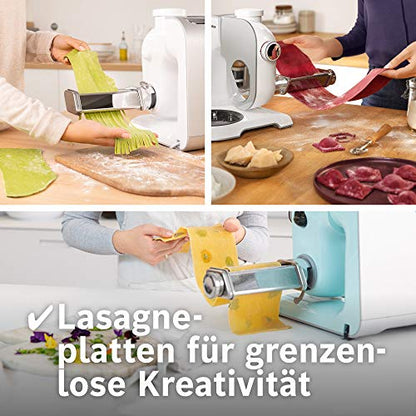 Bosch PastaPassion-Set MUZ5PP1, 2 Pastawalzen für Lasagne in 9 verschiedenen Stärken, Nudelplatten und Tagliatelle, Edelstahl, passend für MUM 5 und MUM Serie 2