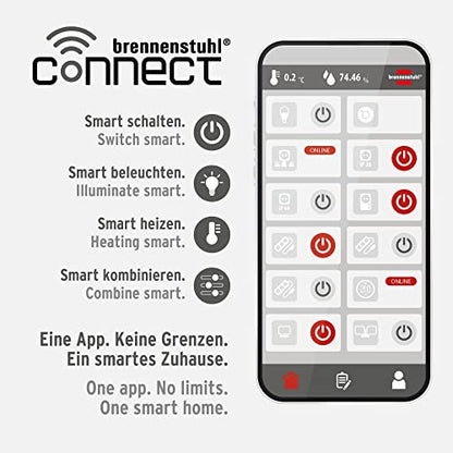 Brennenstuhl Connect WLAN Steckdose WA 3000 XS02 für außen IP44 (WIFI Steckdose Outdoor 2.4 GHz kompatibel mit Alexa und Google Assistant, smarte Steckdose mit Zeitschaltuhr, kostenlose App)
