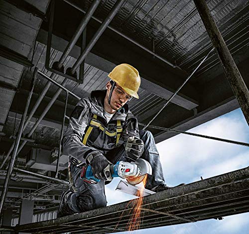 Bosch Professional 18V System Akku Winkelschleifer GWS 18V-7 (115 mm Scheiben-Ø, Schutzhaube, Zusatzhandgriff, Aufnahmeflansch, Spannmutter, ohne Akkus/Ladegerät, in L-BOXX 136)