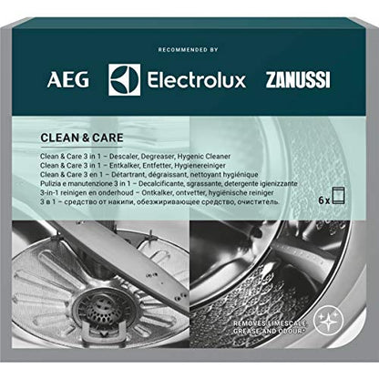 AEG M3GCP400 9029799187 Clean and Care - für Waschmaschine und Geschirrspüler (Inhalt 6 Stück) 3‑in‑1 Reinigung und Pflege Entfettungs-, Entkalkungs- und Hygienemittel