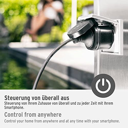Brennenstuhl Connect WLAN Steckdose WA 3000 XS02 für außen IP44 (WIFI Steckdose Outdoor 2.4 GHz kompatibel mit Alexa und Google Assistant, smarte Steckdose mit Zeitschaltuhr, kostenlose App)
