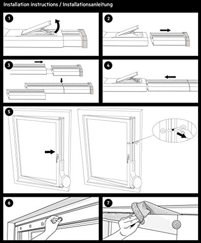 AEG AWK03 Premium Window Kit (Leicht zu installieren, Fensterabdichtungs-Set, ausziehbar, erweiterbar, Textildichtung, passend für alle portablen Klimageräte mit 15cm Schlauchdurchmesser, grau/weiß)