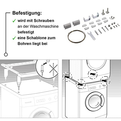 Bosch Verbindungssatz WTZ20410, Ohne Auszug, Zum sicheren Übereinanderstellen von Trockner und Waschmaschine