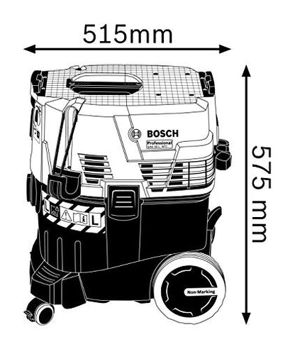Bosch Professional Nass-/Trockensauger GAS 35 L AFC (inkl. 1x Zellulose-Flachfaltenflter, Fugendüse, Entsorgungssack, Krümmer, Bodendüsen-Set, 3x0,35 m Saugrohr, Schlauch 5 m mit Werkzeugmuffe)
