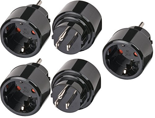 10er Maxi Sparpack Brennenstuhl Reisestecker/-adapter Schutzkontakt für USA, Japan schwarz, 150