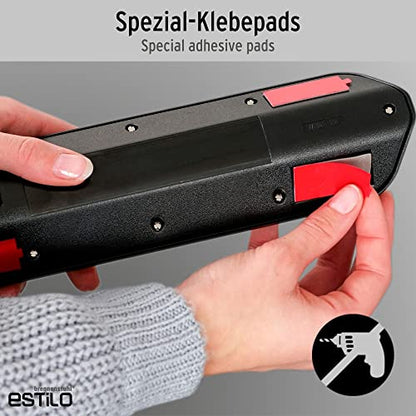 brennenstuhl Estilo Ecksteckdosenleiste 4-Fach (Tischsteckdose mit Edelstahloberfläche, Ecksteckdose mit 2X Schutzkontakt-Steckdosen, 2X Euro-Steckdosen, inkl. USB-Ladefunktion) Silber/schwarz